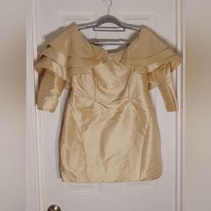 ASOS LUXE gold ruffled tunic top